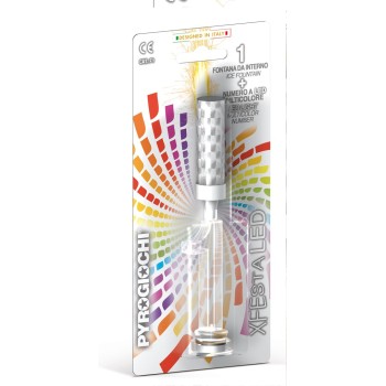 Candela flumbè con base numero led cambiacolore - Nr. 1