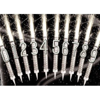 Candela flumbè con numero strass - Nr. 8 2