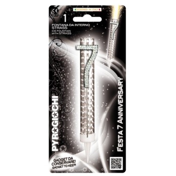 Candela flumbè con numero strass - Nr. 7
