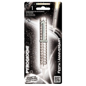 Candela flumbè con numero strass - Nr. 1