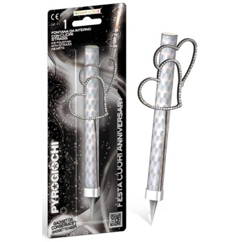 Candela flumbè con strass - Cuori