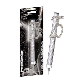 Candela flumbè con numero strass - 25