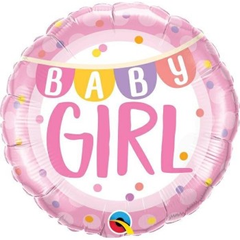Palloncino mylar 18" Cm. 45 Baby Girl Qualatex