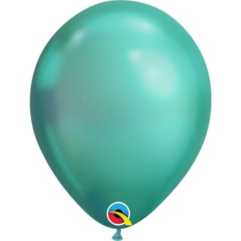 Palloncini lattice Chrome Qualatex 11" - Verde - Blister 25 pezzi
