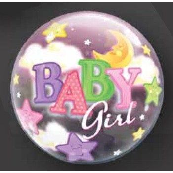 Palloncino Bubble 22" Cm. 56 Qualatex - Baby Girl 2