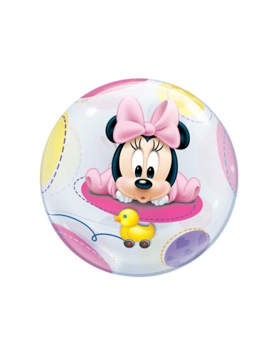 Palloncino Bubble 22" Cm. 56 Qualatex - Baby Minnie