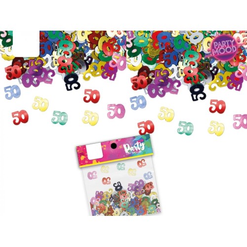 Confetti metallizzati multicolor 25 gr. - 50 anni