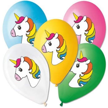 Palloncini lattice grandi Cm. 30 - Unicorno multicolor - Blister 3 pezzi