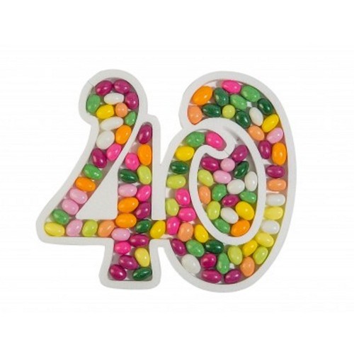 Portaconfetti polistirolo sagomato "40" Cm. 35x29x5 - Confetti non compresi