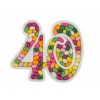 Portaconfetti polistirolo sagomato "40" Cm. 35x29x5 - Confetti non compresi