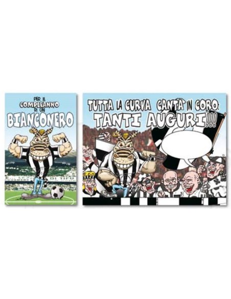 Biglietto auguri maxi calcio - Juve