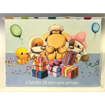 Biglietto auguri Mylo deluxe con applicazioni - 18 Anni