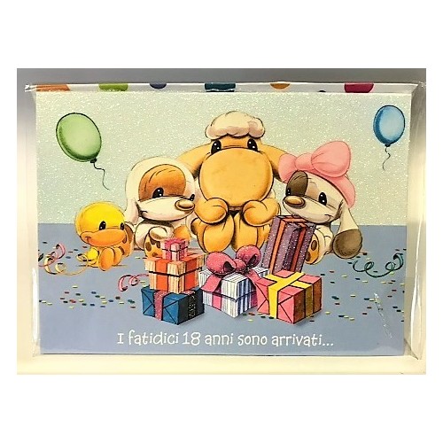 Biglietto auguri Mylo deluxe con applicazioni - 18 Anni