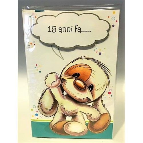 Biglietto auguri classico Mylo deluxe con applicazioni - 18 Anni