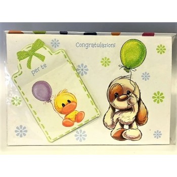 Biglietto auguri classico Mylo deluxe con applicazioni - Congratulazioni