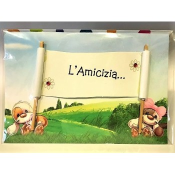 Biglietto auguri classico Mylo deluxe con applicazioni - Amicizia