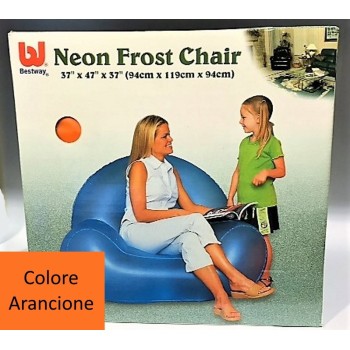 Poltrona gonfiabile neon Cm. 94x119x94 - Colore: Arancione