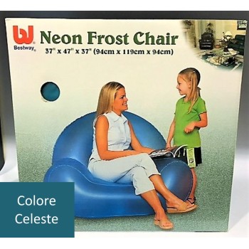 Poltrona gonfiabile neon Cm. 94x119x94 - Colore: Celeste