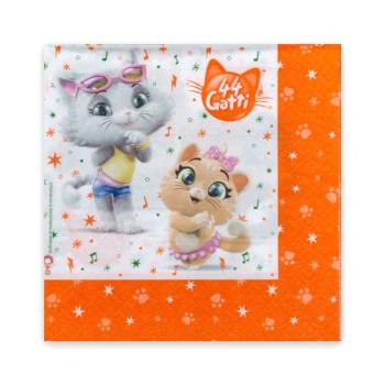 Tovaglioli carta Cm. 33x33 - 44 Gatti - Blister 20 pz