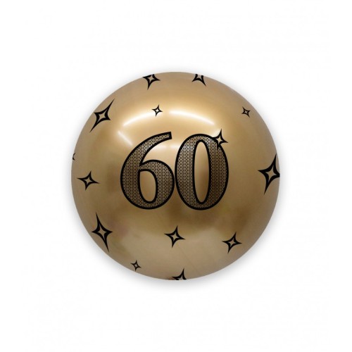 Palloncino Deco Chrome B-Loon 24" Oro stampa nera - 60