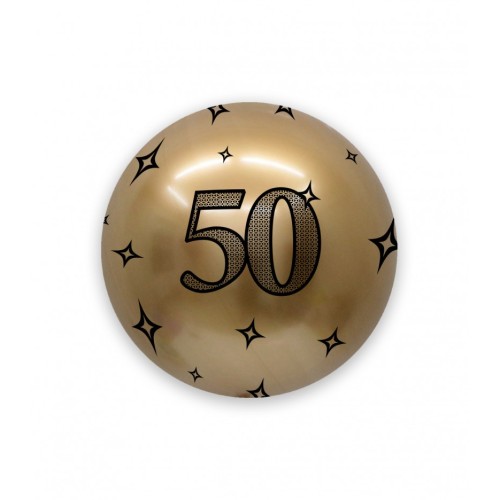 Palloncino Deco Chrome B-Loon 24" Oro stampa nera - 50