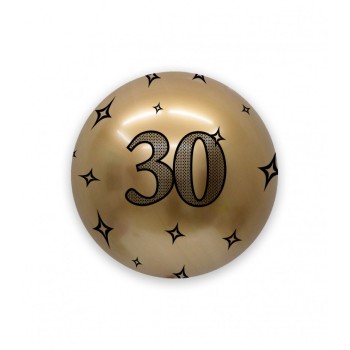 Palloncino Deco Chrome B-Loon 24" Oro stampa nera - 30