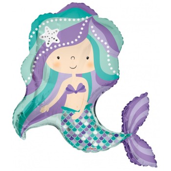 Palloncino mylar supershape 36" Cm. 91 Mermaid