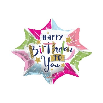 Palloncino mylar 20" Cm. 51 Happy Birthday to you
