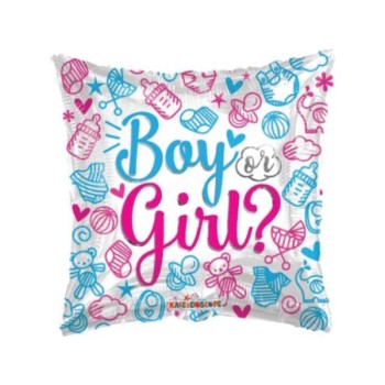Palloncino mylar 18" Cm. 46 quadrato Boy or Girl?