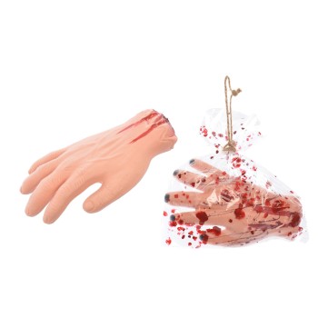 Mano insanguinata in sacchetto plastica Cm. 20x18