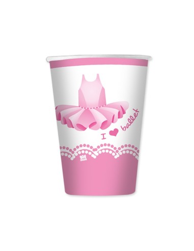 Bicchieri carta 200 cc. I Love Ballet - Confezione 8 pezzi
