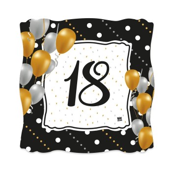 Piatti carta Cm. 19x19 - Prestige 18 Anni - Confezione 8 pezzi