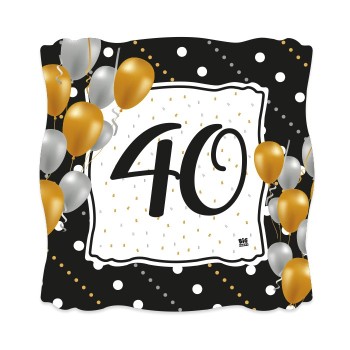 Piatti carta Cm. 19x19 - Prestige 40 Anni - Confezione 8 pezzi