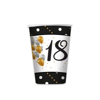 Bicchieri carta 200 cc. Prestige 18 Anni - Confezione 8 pezzi
