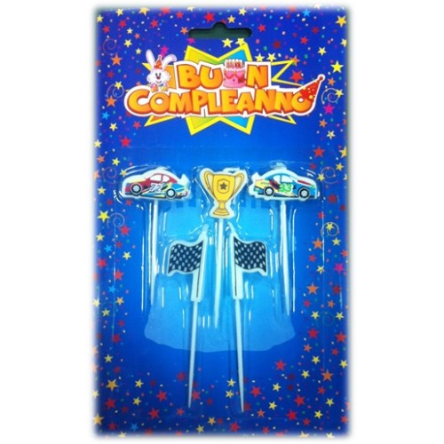 Candeline per torta macchine da corsa