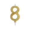 Candelina per torta glitterata maxi Oro Cm. 15 - N. 8