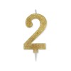 Candelina per torta glitterata maxi Oro Cm. 15 - N. 2