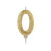 Candelina per torta glitterata maxi Oro Cm. 15 - N. 0