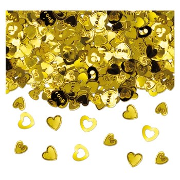 Confetti metallizzati da tavolo 15 gr. - Cuori Oro