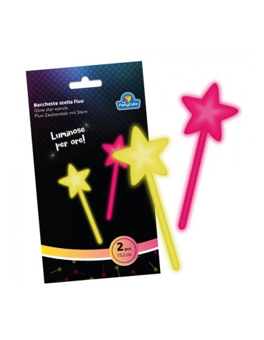 Bacchetta magica stella Glow in the Dark - Blister 2 pezzi