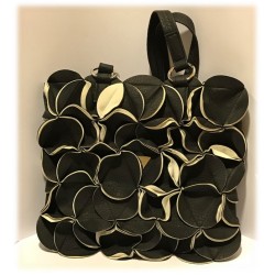Borsa shopper donna ecopelle due manici Cm. 35x35 - Nero