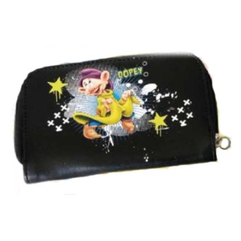 Portafoglio ecopelle rettangolare con zip Cucciolo / Brontolo