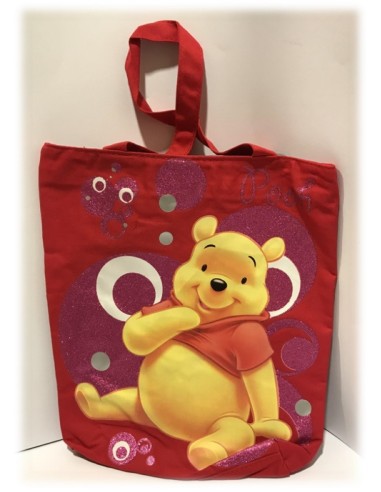 Borsa shopper tela Winnie Pooh rossa