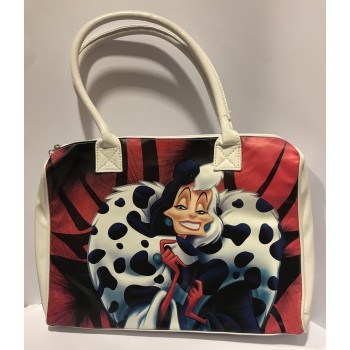 Borsa passeggio due manici vernice Crudelia Demon - Bianca