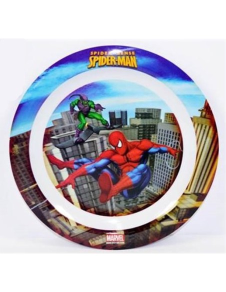 Piatto piano melamina Spiderman Cm. 22