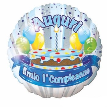 Palloncino mylar 18" Cm. 46 - Il mio primo compleanno celeste