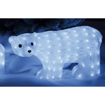 Decorazione orso luminoso in acrilico con 150 led interno/esterno Cm. 59x26x31