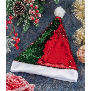 Cappello Babbo Natale con paillettes cambiacolore Cm. 27x38 - Colori assortiti 2