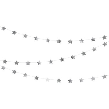 Ghirlanda di stelle metallizzata Silver Mt. 3,60
