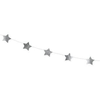 Ghirlanda di stelle metallizzata Silver Mt. 3,60 2